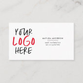 Moderne, minimale foto vervangbare logo visitekaartje (Voorkant)