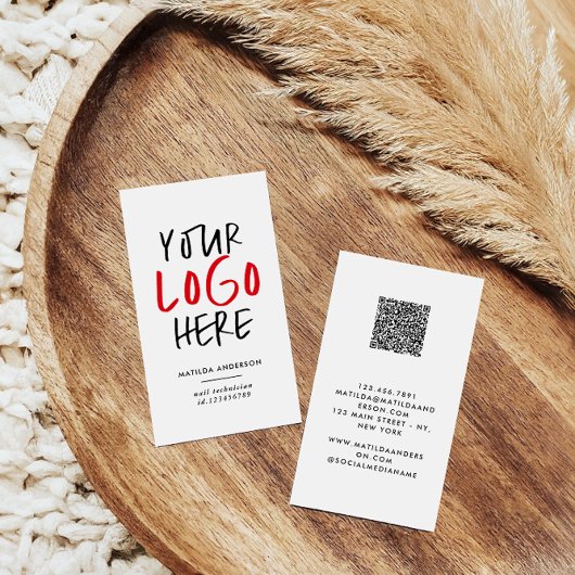 Moderne, minimale foto vervangbare logo visitekaartje