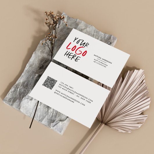 Moderne, minimale foto vervangbare logo visitekaartje