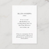 Moderne minimale foto-visitekaartje visitekaartje (Achterkant)
