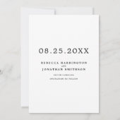 Moderne Minimale Foto Zwart Wit Huwelijk Save The Date (Achterkant)