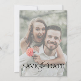 Moderne Minimale Foto Zwart Wit Huwelijk Save The Date