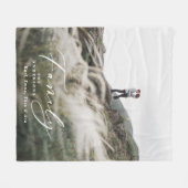 Moderne minimale foto zwarte scriptfamilie elegant fleece deken (Voorkant (Horizontaal))