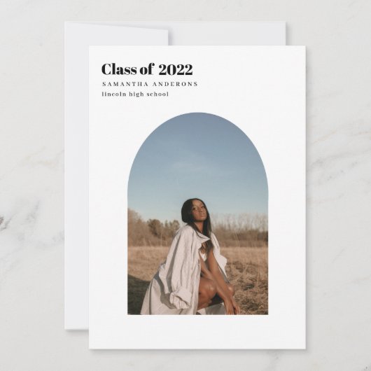 Moderne minimale fotoArch Afstuderen Kaart (Voorkant)