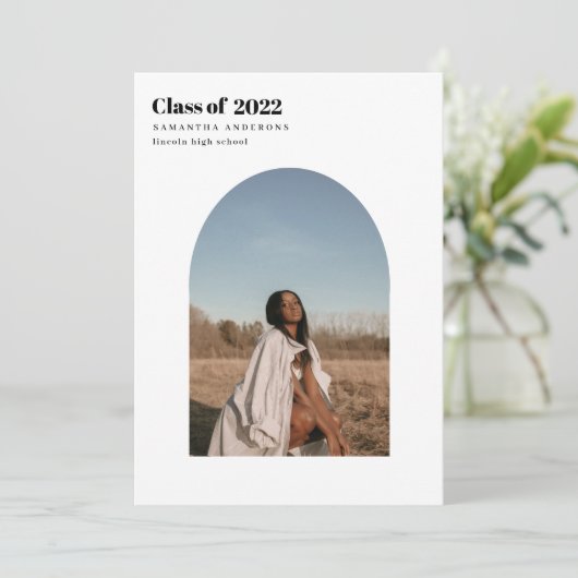 Moderne minimale fotoArch Afstuderen Kaart (Staand voorkant)