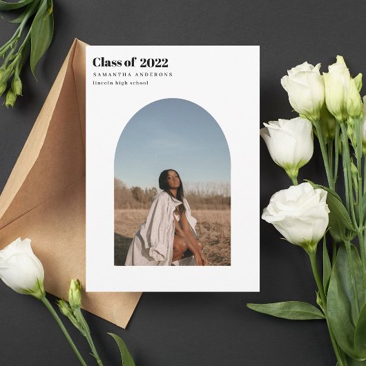 Moderne minimale fotoArch Afstuderen Kaart