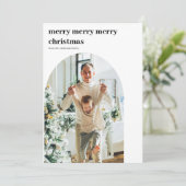 Moderne minimale fotoboog Vrolijk Kerstfeest Kaart (Staand voorkant)