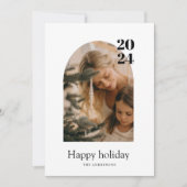 Moderne minimale fotoboog Vrolijk Kerstfeest Kaart (Voorkant)