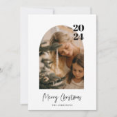 Moderne minimale fotoboog Vrolijk Kerstfeest Kaart (Voorkant)