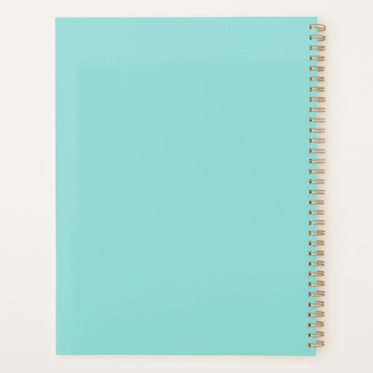 Moderne minimale fotocollage elegante turquoise planner (Achterkant)