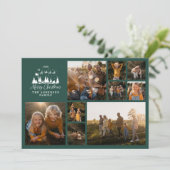 Moderne minimale fotocollage Kerst elegant Feestdagenkaart (Staand voorkant)