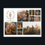 Moderne minimale fotocollage Kerst elegant Feestdagenkaart<br><div class="desc">Notenkraker waterverf botanische schattige kerst feestelijke vakantie ontwerp</div>