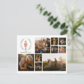 Moderne minimale fotocollage Kerst elegant Feestdagenkaart (Staand voorkant)