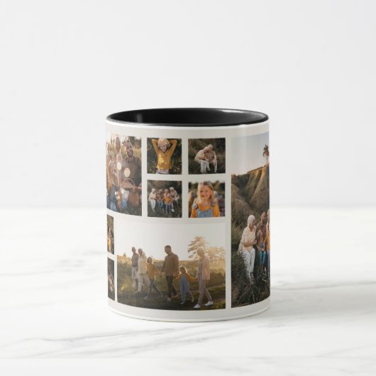 Moderne minimale fotocollage Kerstcrème Mok (Midden)