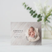 Moderne, minimale fotogeboorteaankondiging aankondigingskaart (Staand voorkant)