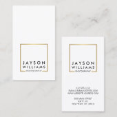 Moderne minimale fotograaf Gold Square Logo I Visitekaartje (Voorkant / Achterkant)