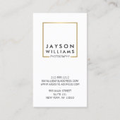 Moderne minimale fotograaf Gold Square Logo I Visitekaartje (Achterkant)