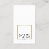 Moderne minimale fotograaf Gold Square Logo I Visitekaartje (Voorkant)