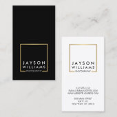 Moderne Minimale Fotograaf Gouden Vierkant Logo II Visitekaartje (Voorkant / Achterkant)