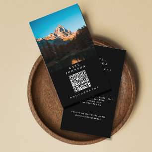Moderne minimale fotograaf QR-code Sociale media Visitekaartje