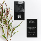 Moderne minimale fotograaf QR-code Sociale media Visitekaartje