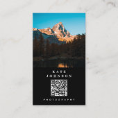 Moderne minimale fotograaf QR-code Sociale media Visitekaartje (Voorkant)
