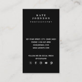 Moderne minimale fotograaf QR-code Sociale media Visitekaartje (Achterkant)