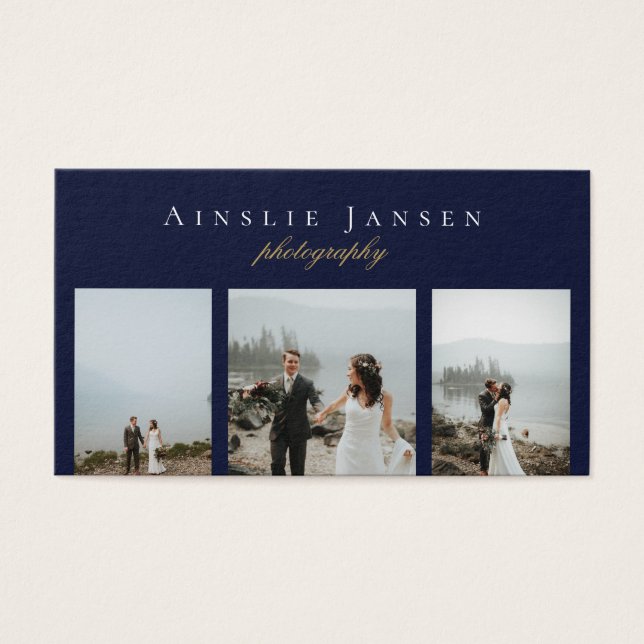 Moderne minimale fotografe collage visitekaartje (Voorkant)