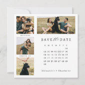 Moderne minimale fotorooster collage stijlvolle ka save the date (Voorkant)