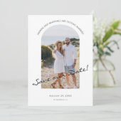 Moderne minimale foto's Bewaar de datum Aankondiging (Staand voorkant)