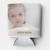 Moderne, minimale foto's en geperonaliseerde tekst blikjeskoeler (Voorkant)