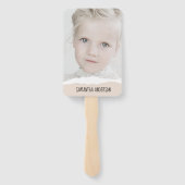 Moderne, minimale foto's en geperonaliseerde tekst handwaaier (Achterkant)