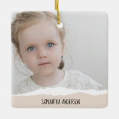 Moderne, minimale foto's en geperonaliseerde tekst keramisch ornament (Voorkant)