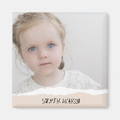 Moderne, minimale foto's en geperonaliseerde tekst magneet (Voorkant)