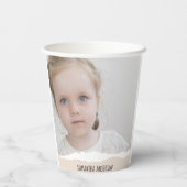 Moderne, minimale foto's en geperonaliseerde tekst papieren bekers (Achterkant)