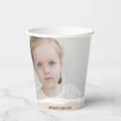 Moderne, minimale foto's en geperonaliseerde tekst papieren bekers (Voorkant)