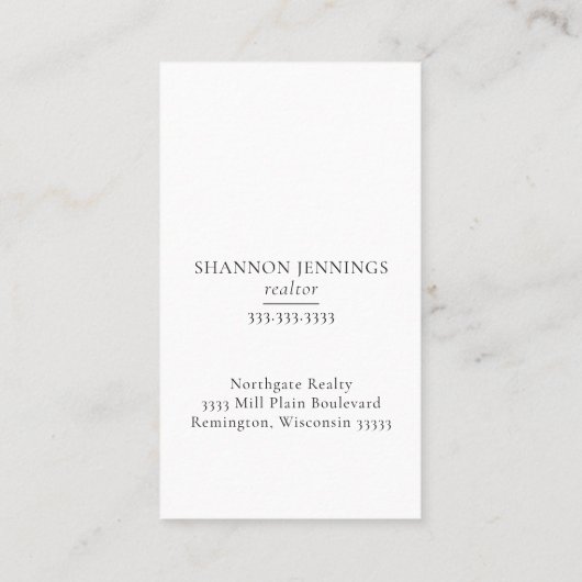 Moderne minimale foto's wit visitekaartje (Achterkant)