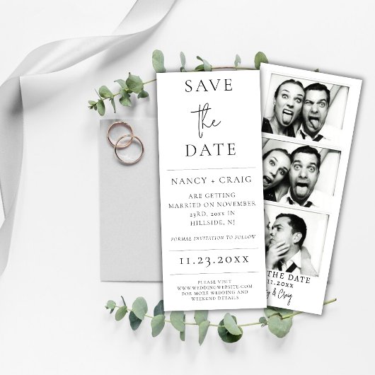 Moderne minimale fotostrip save the date