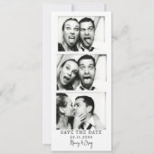 Moderne minimale fotostrip save the date (Voorkant)