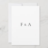 Moderne Minimale Frame Initiaal Moslim Bruiloft Kaart (Achterkant)