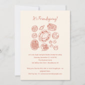 Moderne Minimale Friendsgiving-diner Thanksgiving Kaart (Voorkant)