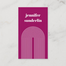 Moderne minimale Fuchsia roze geometrische Arch Visitekaartje