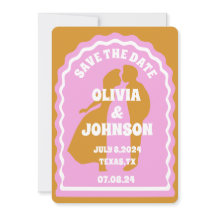 Moderne minimale gele retro golvende boog vet datu