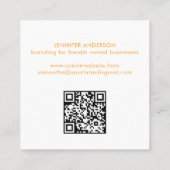 Moderne minimale gele typografie Aangepaste QR-cod Vierkante Visitekaartje (Achterkant)