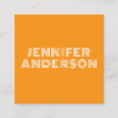 Moderne minimale gele typografie Aangepaste QR-cod Vierkante Visitekaartje (Voorkant)