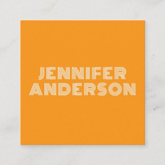 Moderne minimale gele typografie Aangepaste QR-cod Vierkante Visitekaartje (Voorkant)