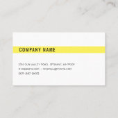 Moderne minimale gele Visitekaartjes (Achterkant)