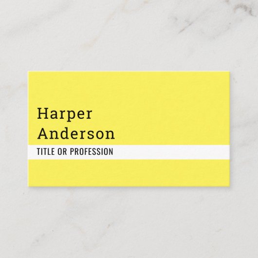 Moderne minimale gele Visitekaartjes (Voorkant)