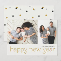 Moderne, minimale, gelukkige nieuwjaars fotovakant