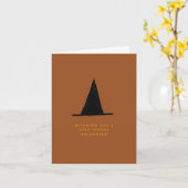 Moderne Minimale Gelukkige Spooky Halloween Heksen Kaart (Gele Bloem)